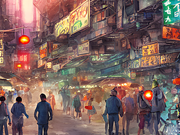 #AI創(chuàng)作實(shí)驗(yàn)室#男女，刀光碰撞，熱鬧的街市，古代