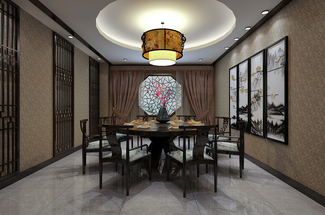 新中式饭店（图ZMjgzNjQ0Njg4） - 家装设计 - 站酷设计师宇婷0359原创素材 - 站酷ZCOOL