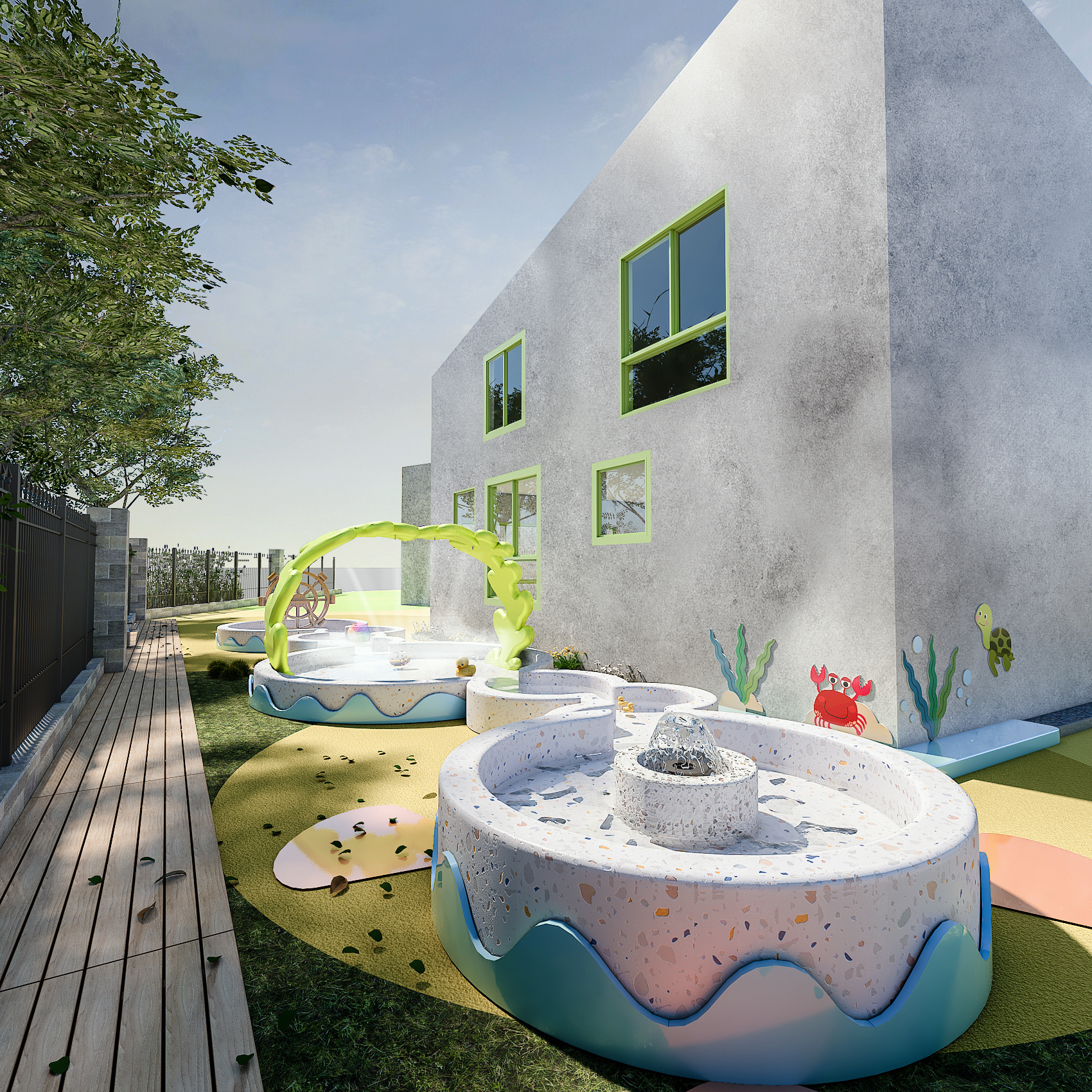 儿童游玩水池（景观公共设施）|空间|景观设计|ALIN_L - 原创作品 - 站酷 (ZCOOL)