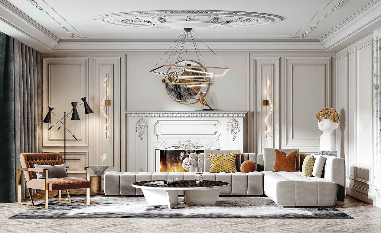 美式客厅效果图设计