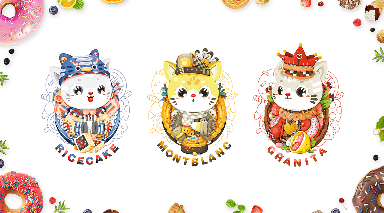 《来自喵星系列》-糖糖的甜品店第三弹6只猫（图ZMjAxNjM5NDY4） - 商业插画 - 站酷设计师Jolbilin原创素材 - 站酷ZCOOL