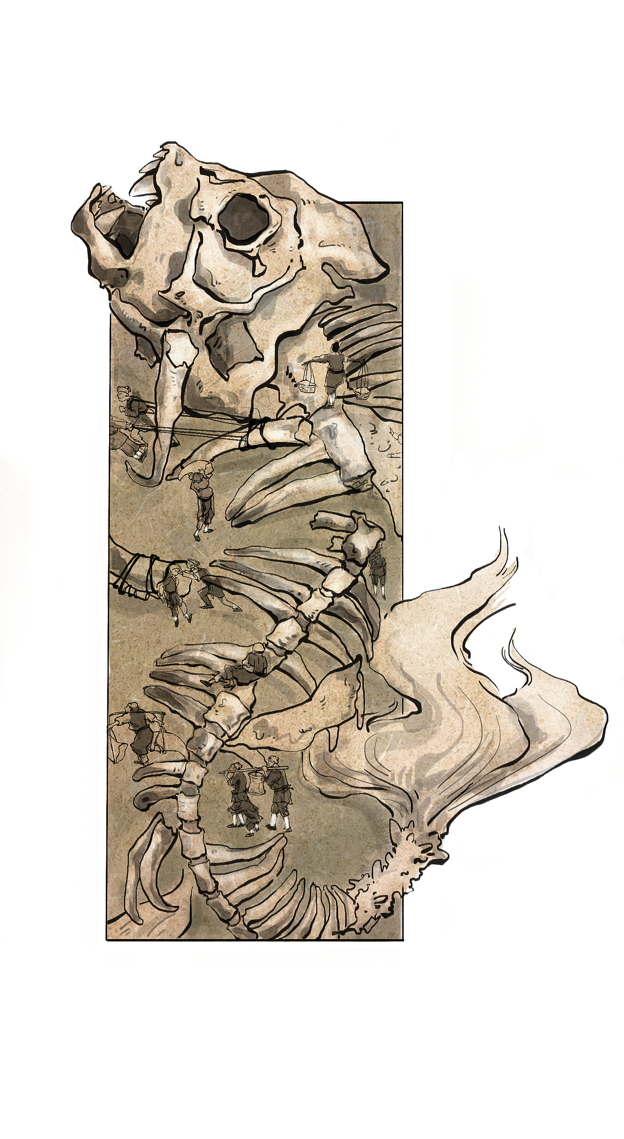 《山海經(jīng)》系列插畫--蠃魚（圖ZMzA2Mzc1MTk2） - 藝術(shù)插畫 - 站酷設(shè)計(jì)師啊豚啊原創(chuàng)素材 - 站酷ZCOOL