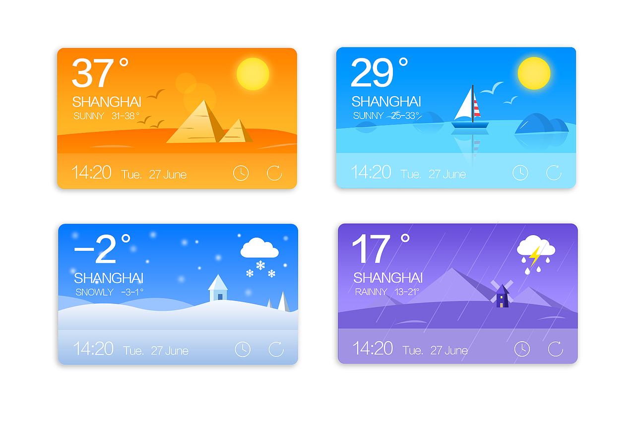 天气小插件（图ZNTk4MTQyOTY=） - 图标 - 站酷设计师蒂凡尼的下午茶原创素材 - 站酷ZCOOL