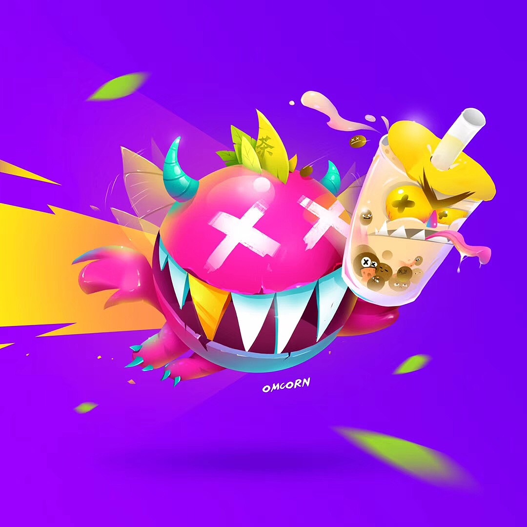 披萨店外送员“红珍珠”。
外卖老司机，常因车速太快，导致奶茶和珍珠晕车吐了，送到的时候顾客总会疑惑，我没有加奶盖啊？？？<br>灵感来源：就是纪念下戒了半年奶茶了。