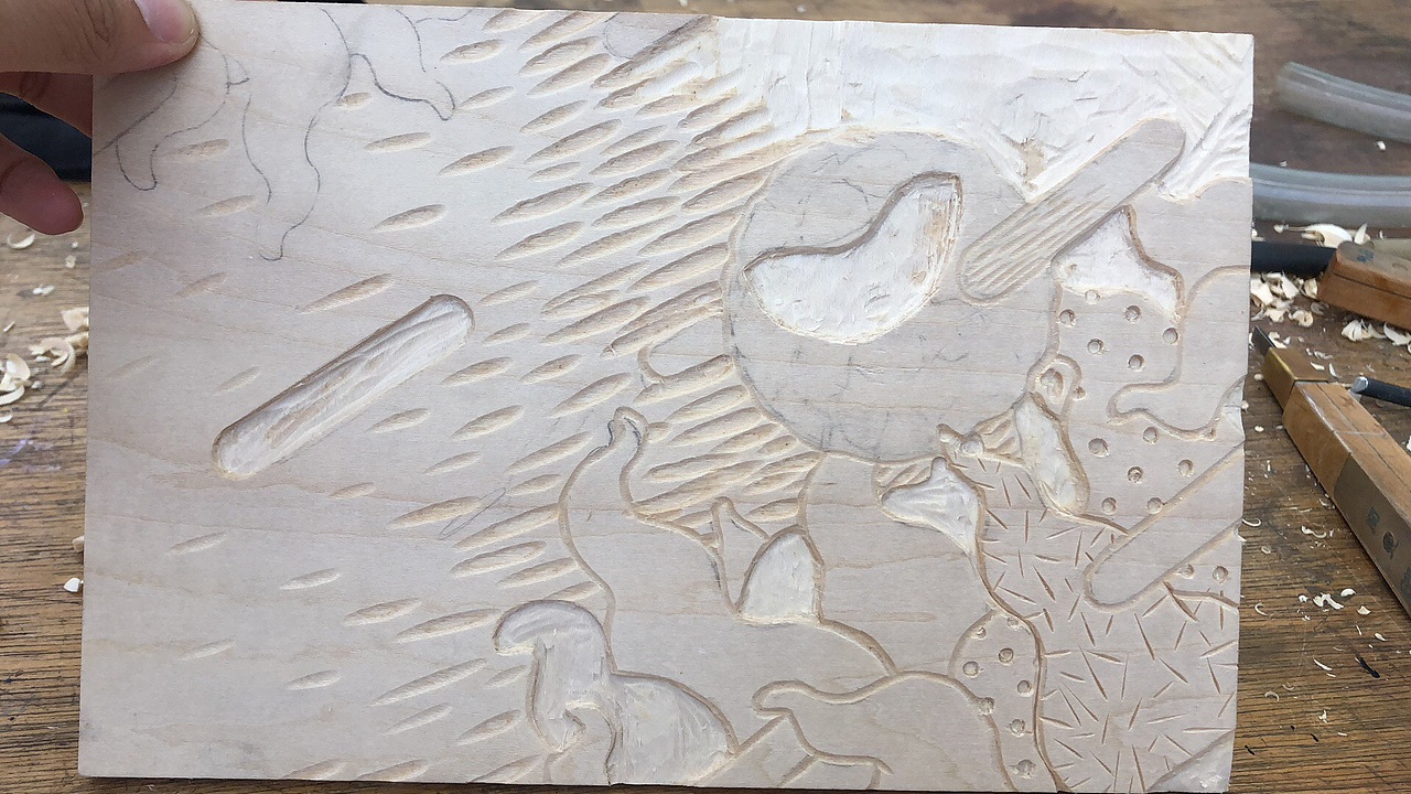 在武藏野美术大学学版画