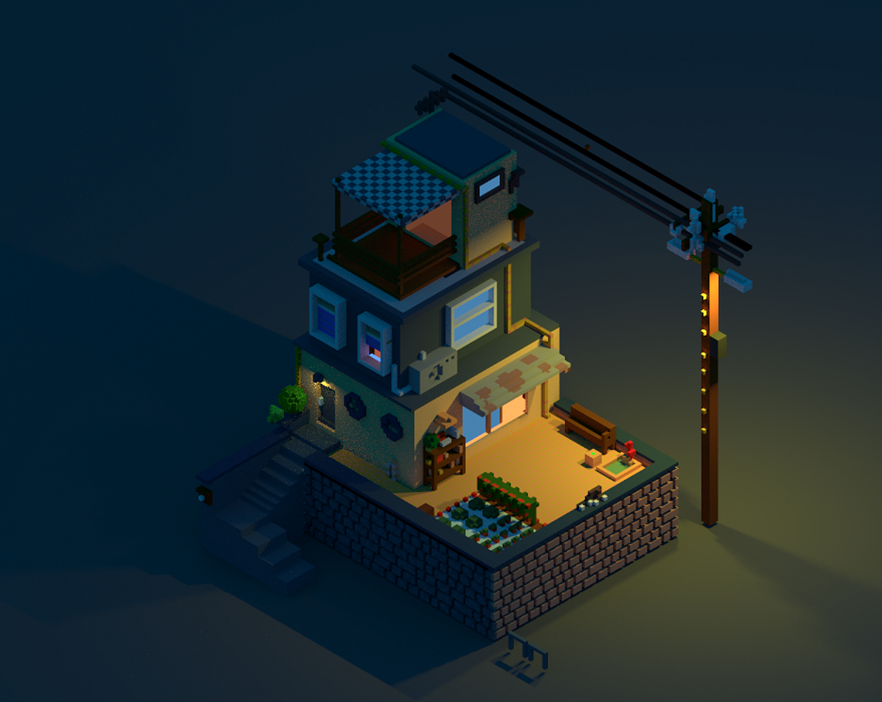 体素画-体素怀旧屋（图ZMTE4ODkzNTQw） - 建筑/空间 - 站酷设计师汤热不热原创素材 - 站酷ZCOOL