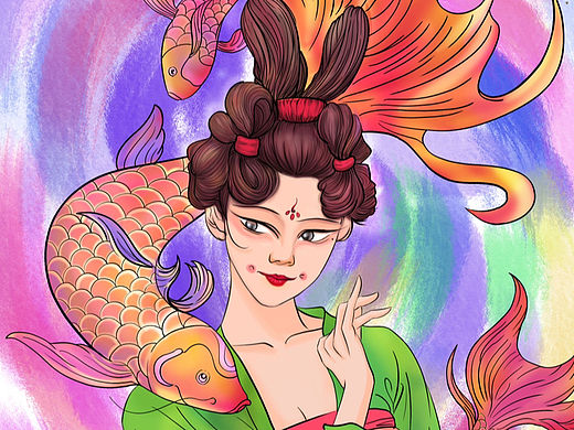 唐宮夜宴（個人主頁-ZNjI5Nzg4MzY=） - 繪本 - 站酷設(shè)計師畫一首吉他原創(chuàng)素材 - 站酷ZCOOL