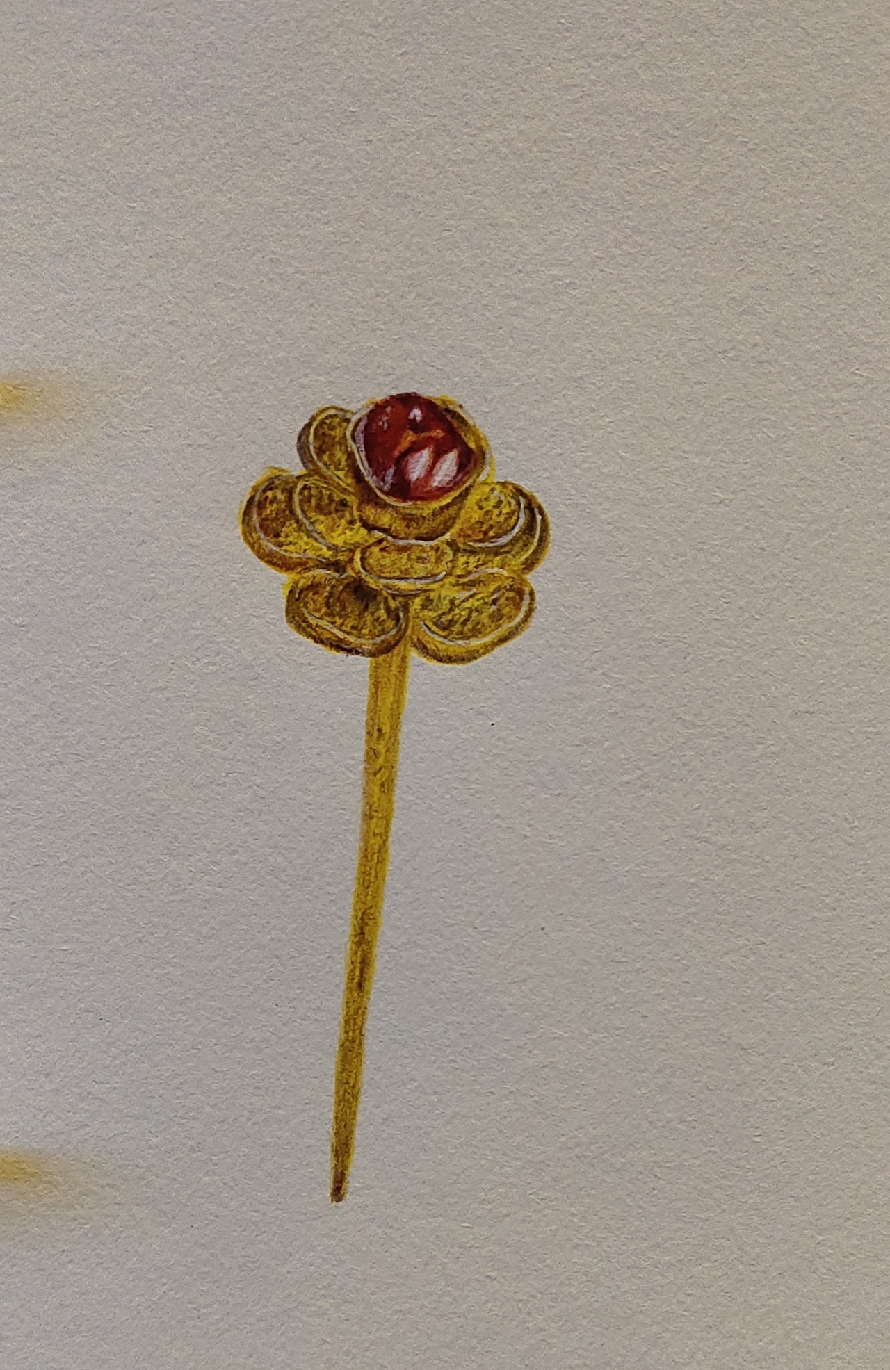 圆珠笔 彩铅手绘一组古风首饰