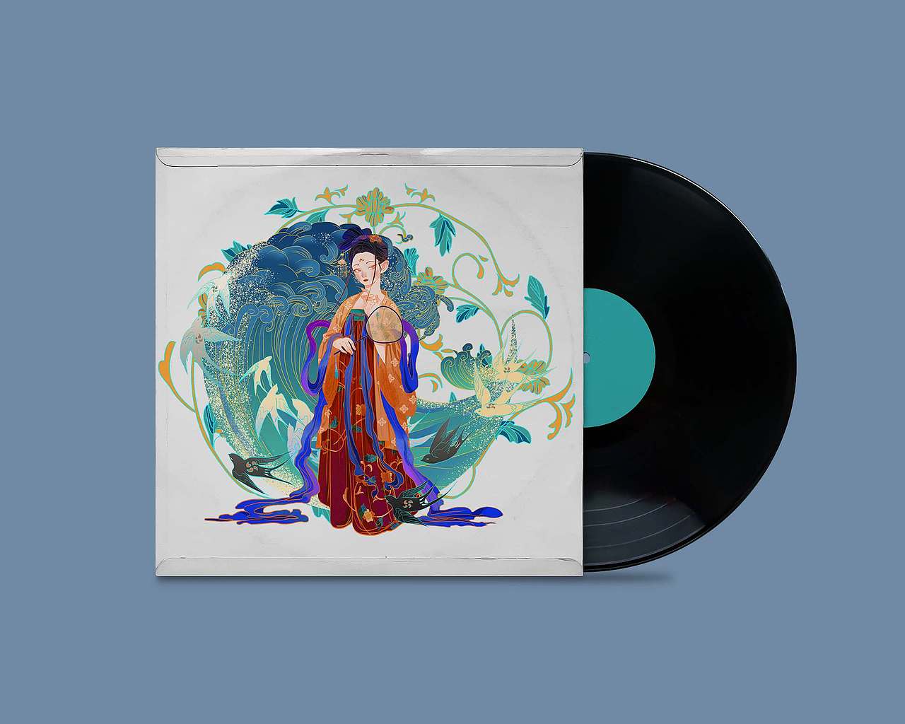 插画-汉服小美女