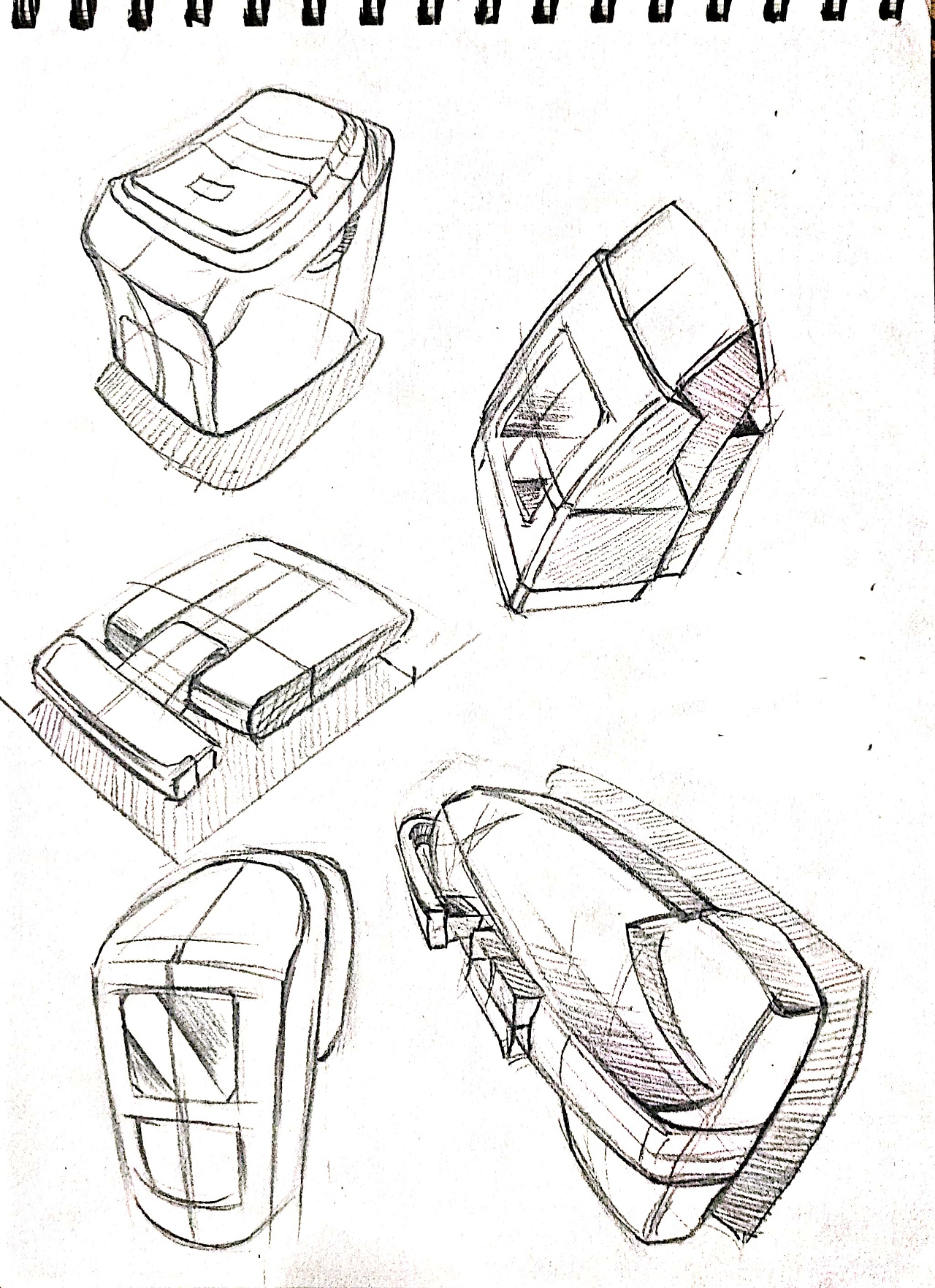 一点透视产品手绘线稿