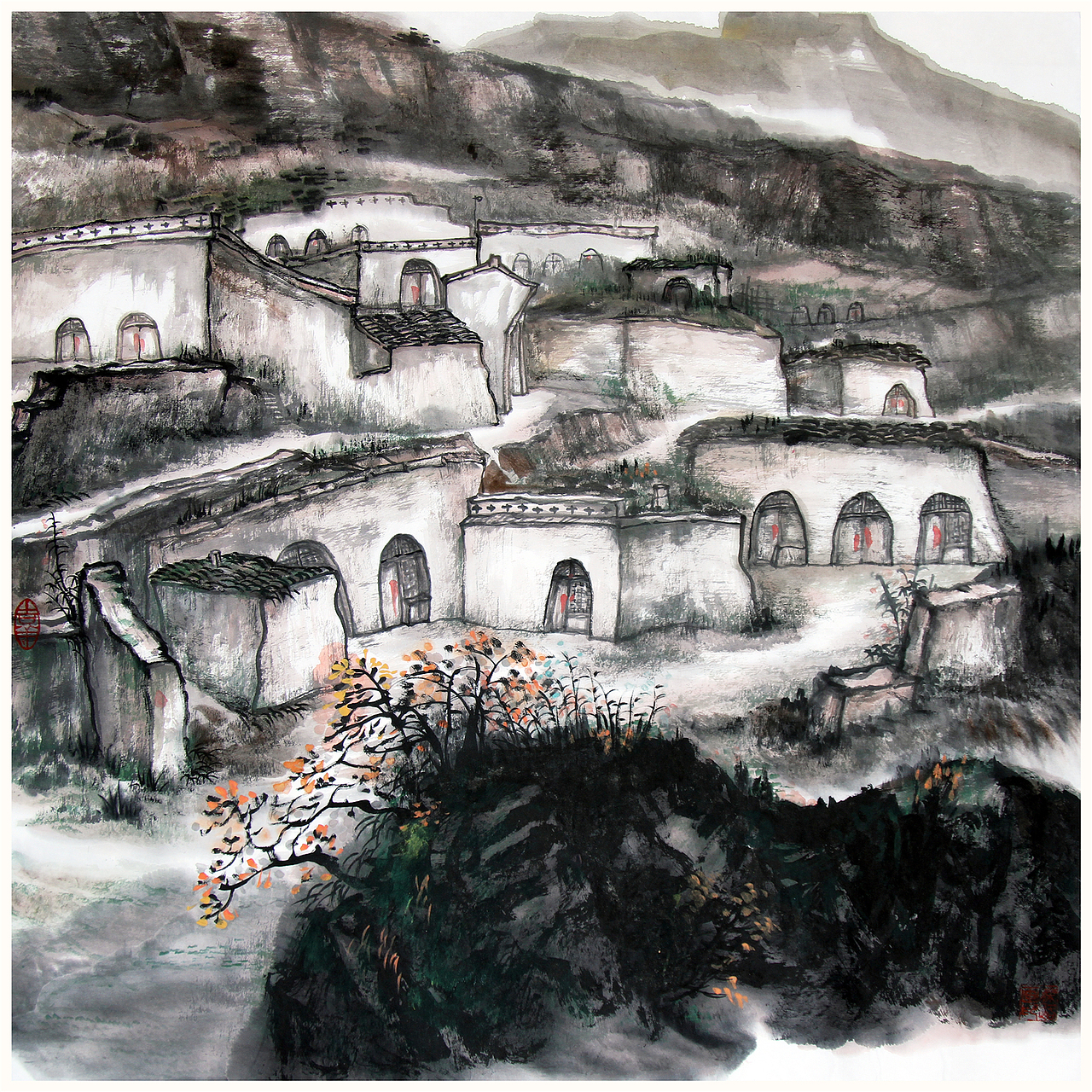 “谢永增孙家沟艺术馆”,画家江杰路作品。