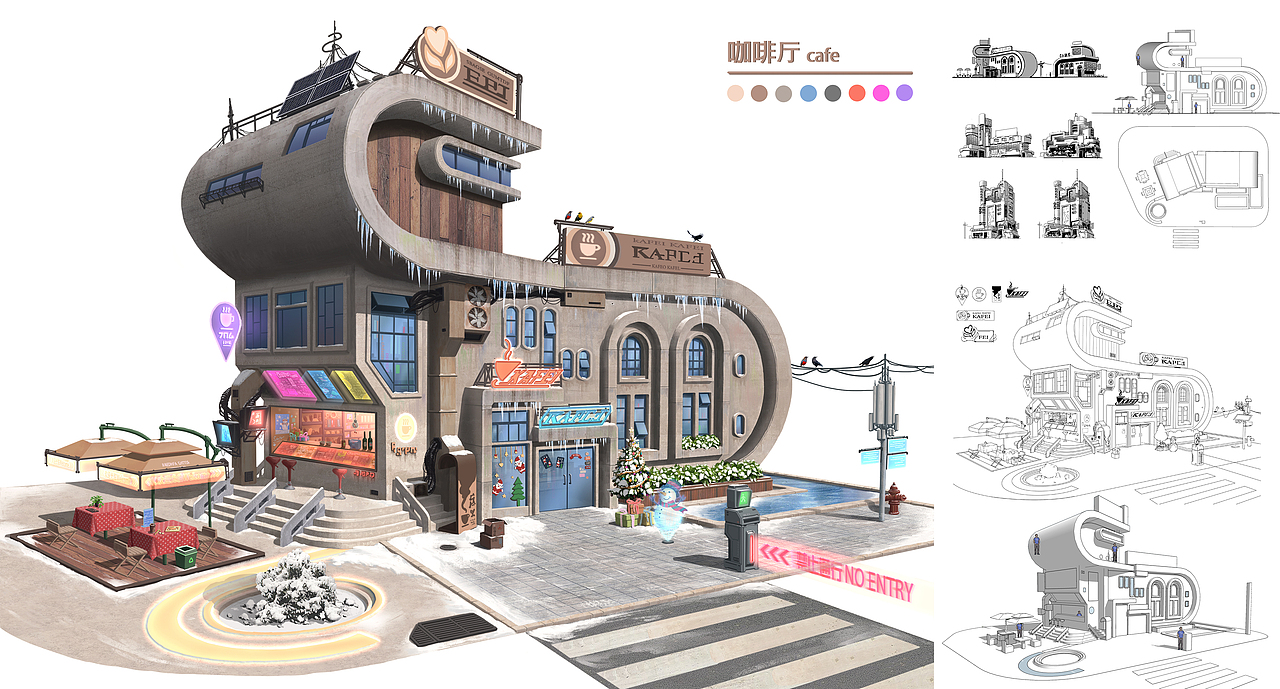 賽博朋克風(fēng)格探索（圖ZMjkyMzc1MjI4） - 游戲原畫 - 站酷設(shè)計(jì)師Lbaron原創(chuàng)素材 - 站酷ZCOOL