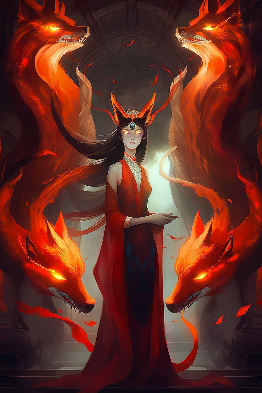 倾国倾城——狐妖篇（图ZMzM0ODk4MzQ4） - AI作品 - 站酷设计师AI语画Lroric原创素材 - 站酷ZCOOL