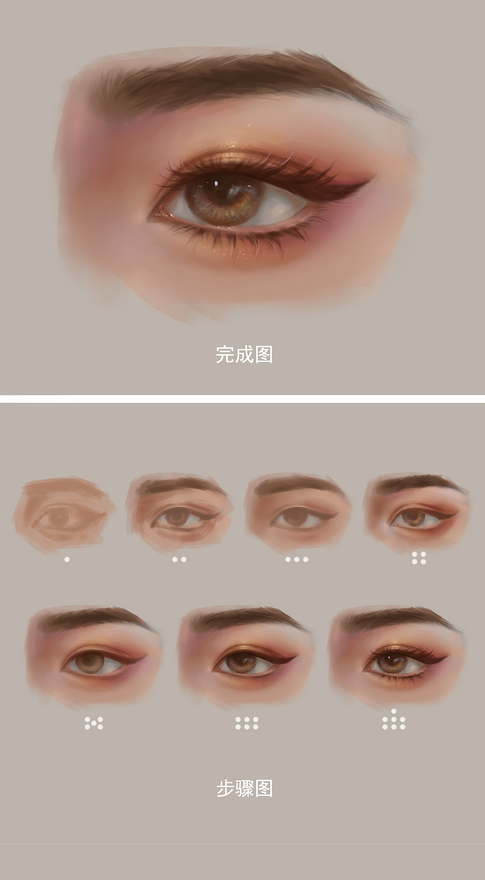 厚涂五官|一组练习|附过程图