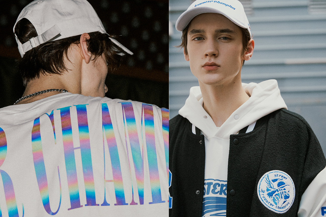 秋季新款假两件连帽贴布绣袋鼠兜潮牌原创/罗捷广告