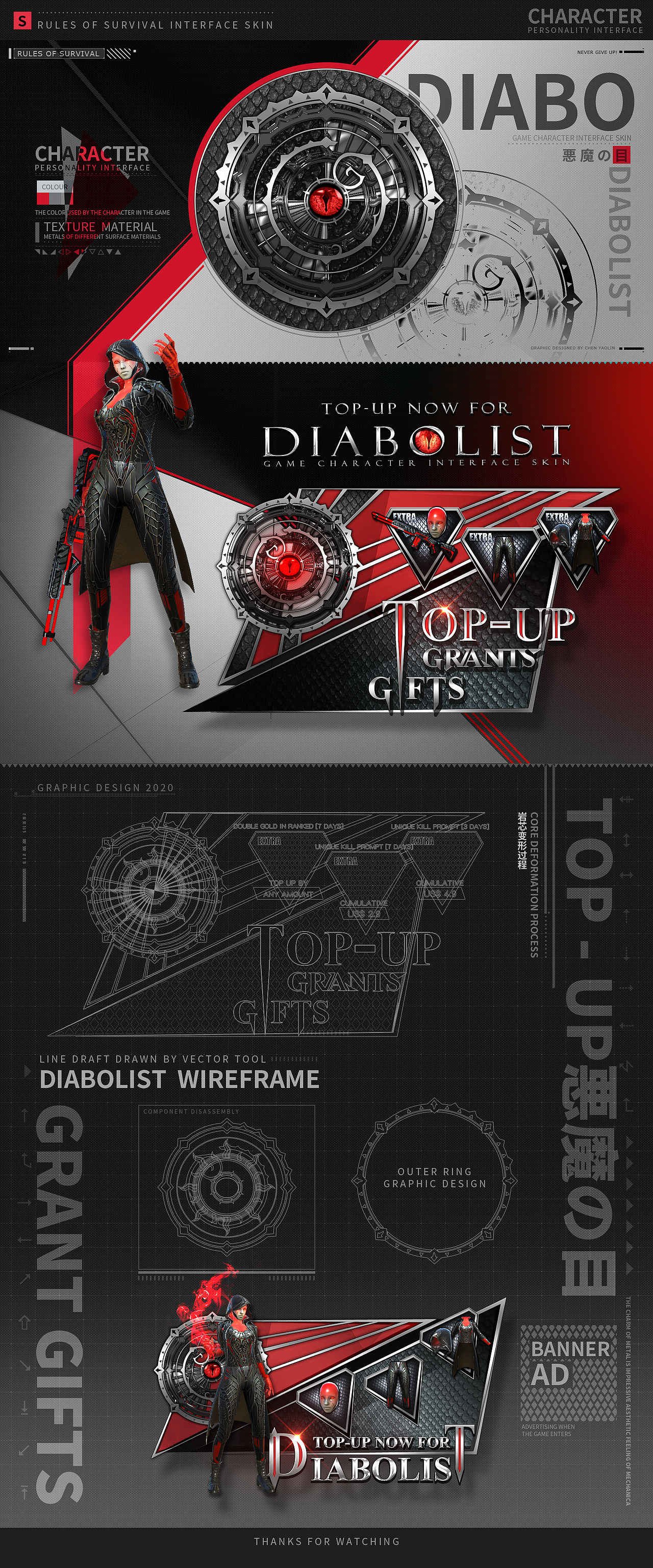 《rules of survival》海外版角色UI界面皮肤设计集