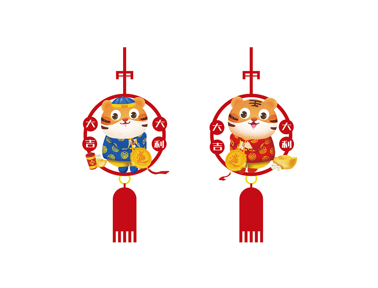 虎年新年装饰家用场景布置室内挂件春节装饰福字挂饰