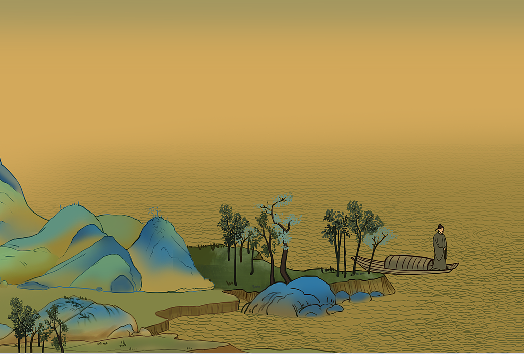 春节回家h5插画千里江山图