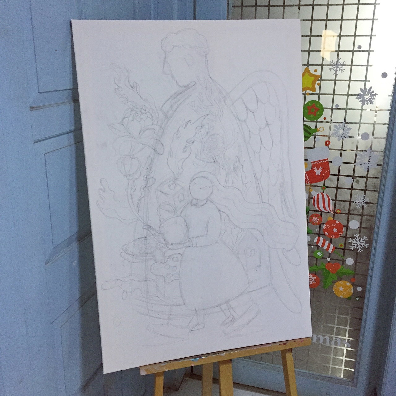 《守护的天使》（图ZMjQyNjgyODky） - 创作习作 - 站酷设计师绘逃师violet原创素材 - 站酷ZCOOL