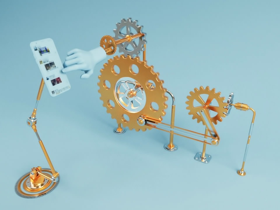 原创机械齿轮装置艺术-致我们的生活