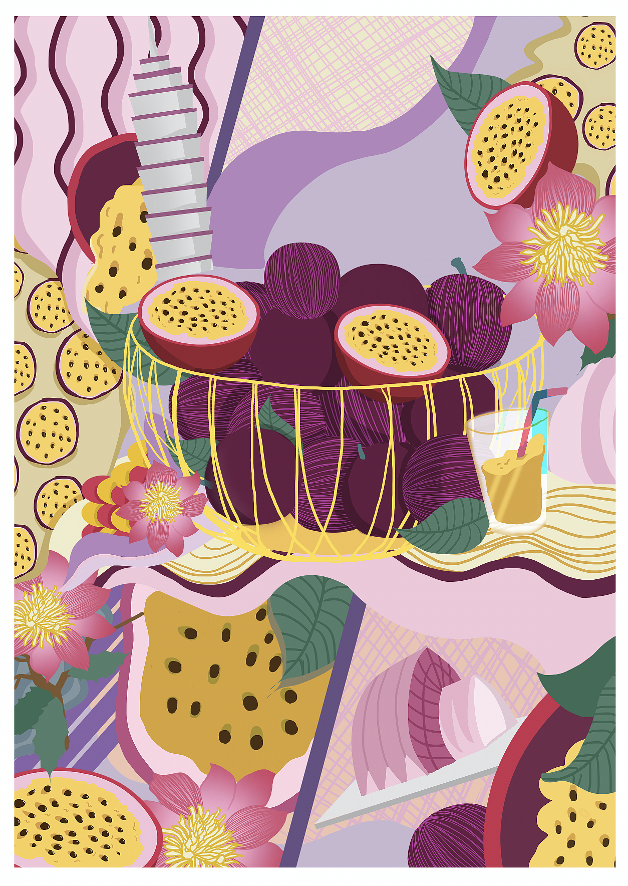 甜蜜蜜水果插画