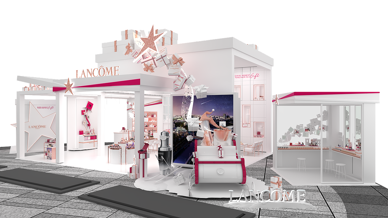 化妆品展台 兰蔻(LANCOME)兰蔻圣诞（图ZMzMxOTg5Nzcy） - 展陈设计 - 站酷设计师clean_Liu原创素材 - 站酷ZCOOL