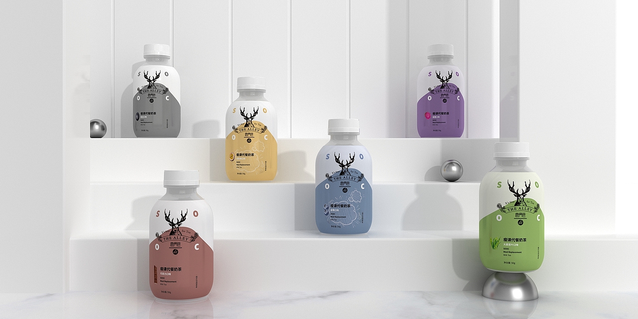 鹿角巷×瘦课 联名款奶茶包装 代餐奶茶 低脂低热高蛋白（图ZMjQxMTAwODA0） - 包装 - 站酷设计师投以木瓜品牌设计原创素材 - 站酷ZCOOL