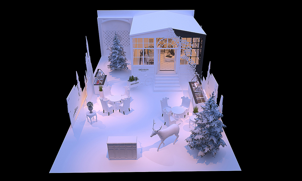 雪花主题活动设计 3d效果图设计