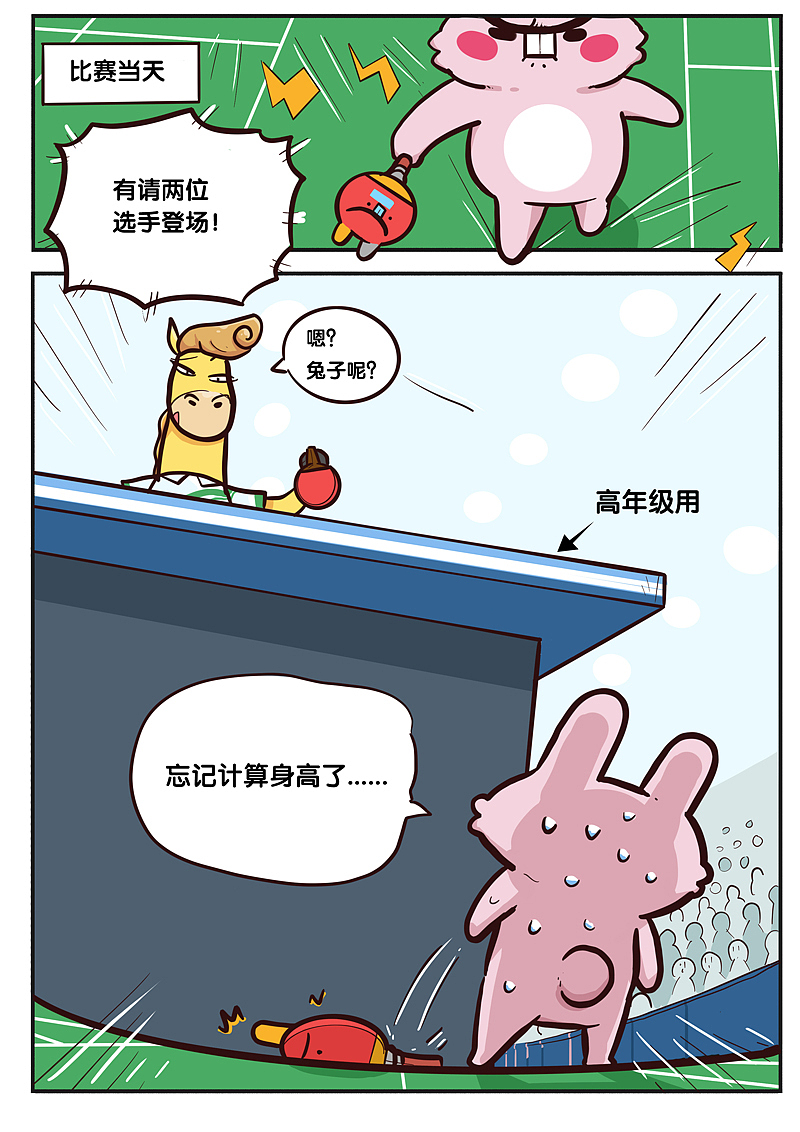 原创多格漫画《浓眉爆爆兔》