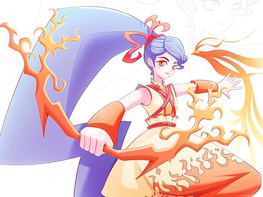 国潮人物设定：朱雀神女-丁果果