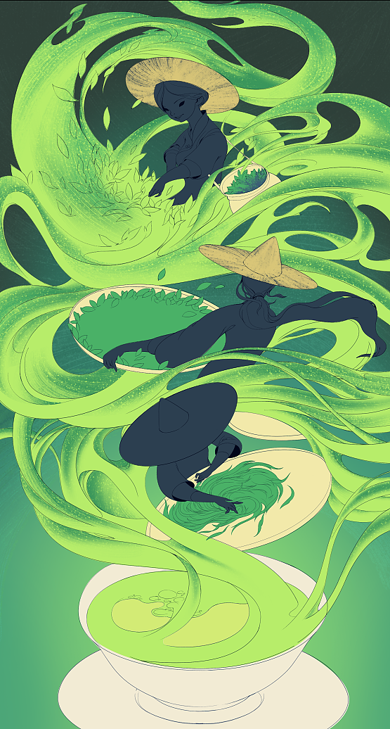 白茶（图ZMTcyNzkxMTA4） - 商业插画 - 站酷设计师鱼在吧啵吧啵吐泡原创素材 - 站酷ZCOOL