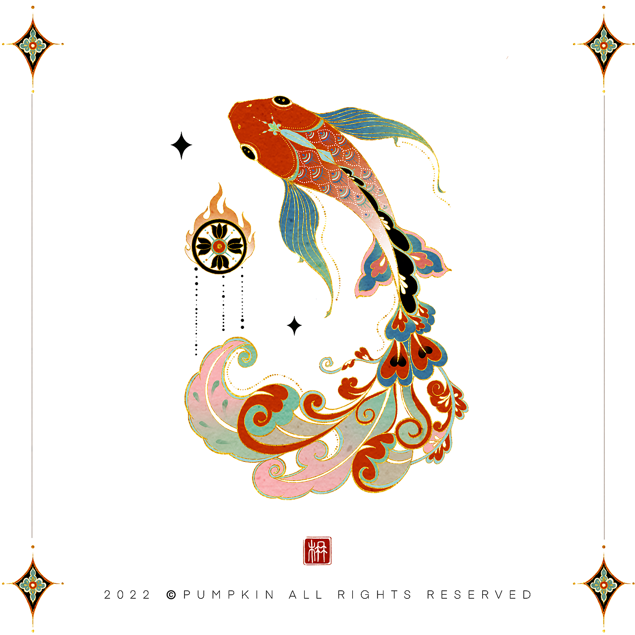 2022作品合集｜复古纹样插画系列（图ZMzMwNDc0Nzcy） - 商业插画 - 站酷设计师方楠Pumpkin原创素材 - 站酷ZCOOL