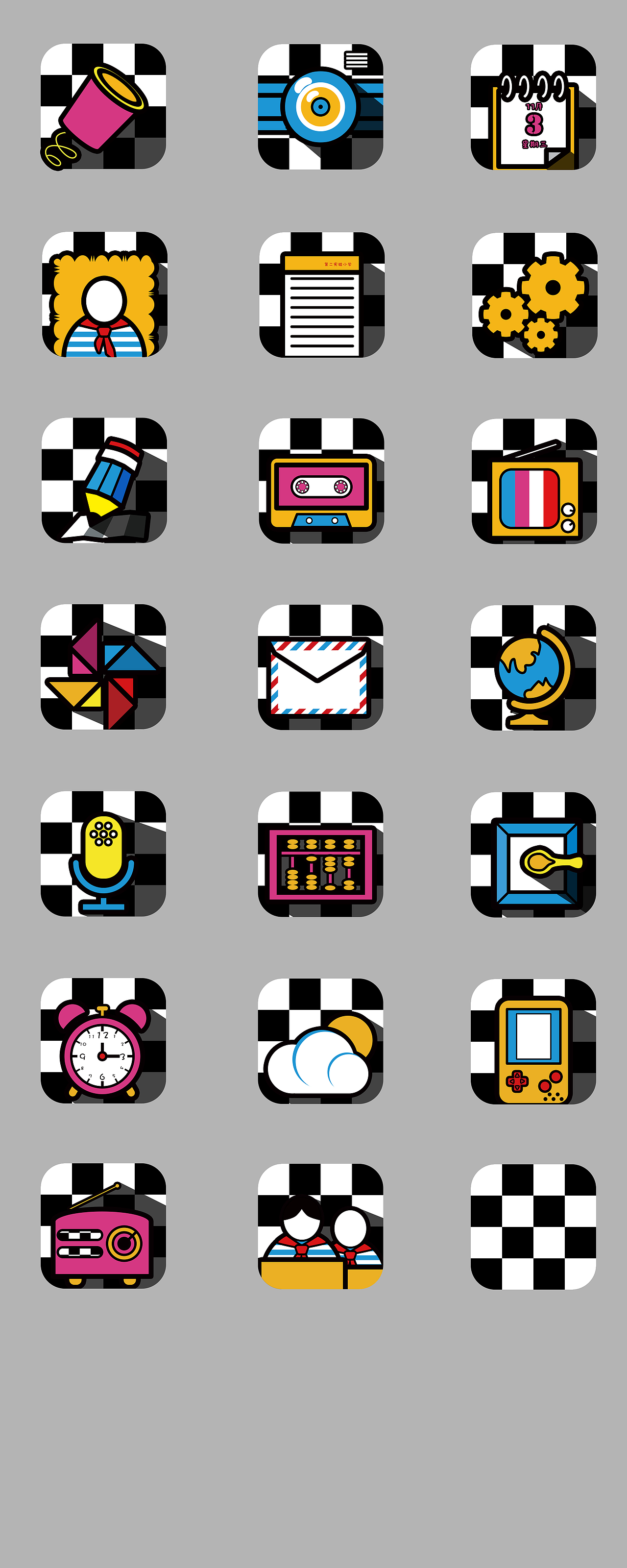 马赛克背景icon|ui|图标|煮小豆_原创作品-站酷zcool