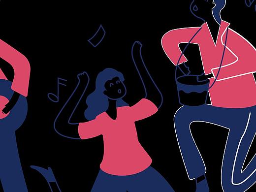 娱乐场景扁平插画元素4