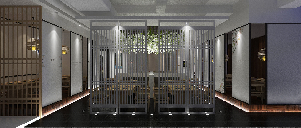 留白的中式简约风格火锅店装饰设计