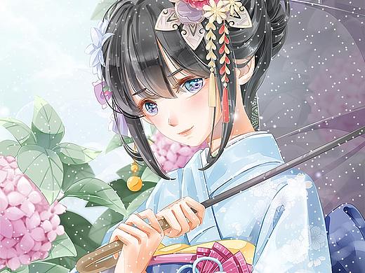 看见了一身蓝色的衣服画出来了