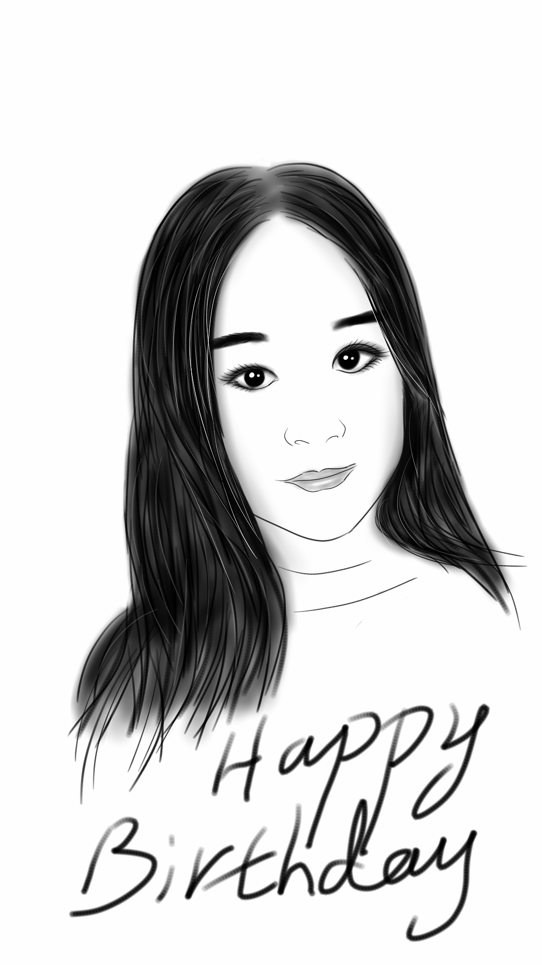 sketchbook mobile 手绘/指绘 身边的美女同事肖像画