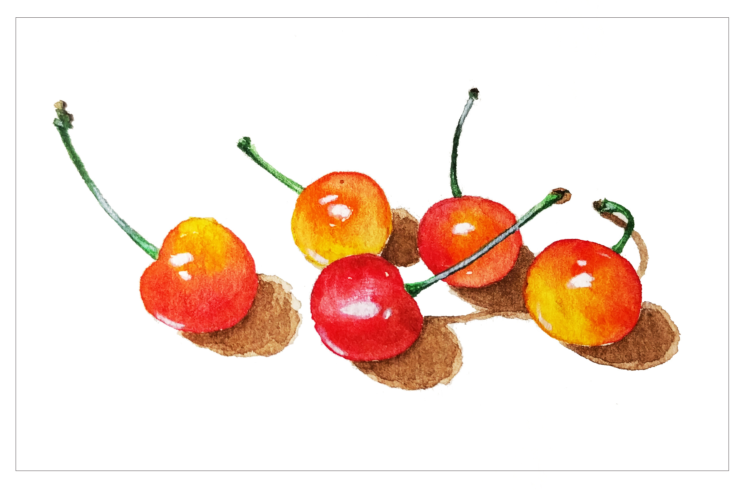 卡通手繪紅色櫻桃, 水果, 夏日水果, 紅色櫻桃素材圖案，PSD和PNG圖片免費下載