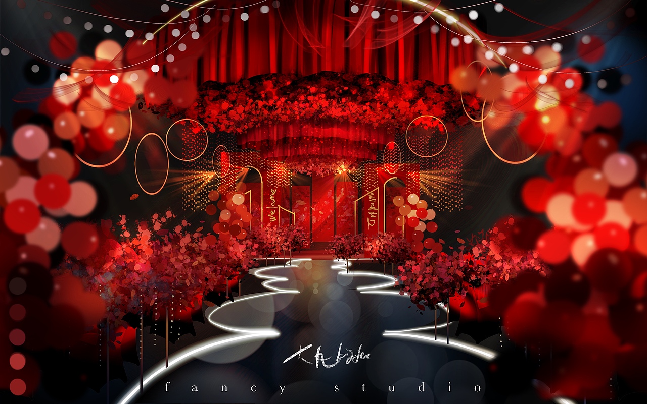 ipad婚礼速途 红色系婚礼大场景