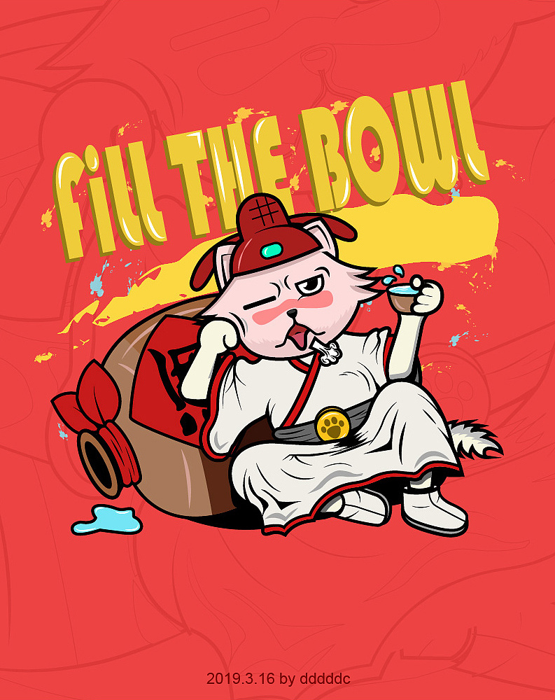 课程作业,醉猫,灵感来自酒,李白