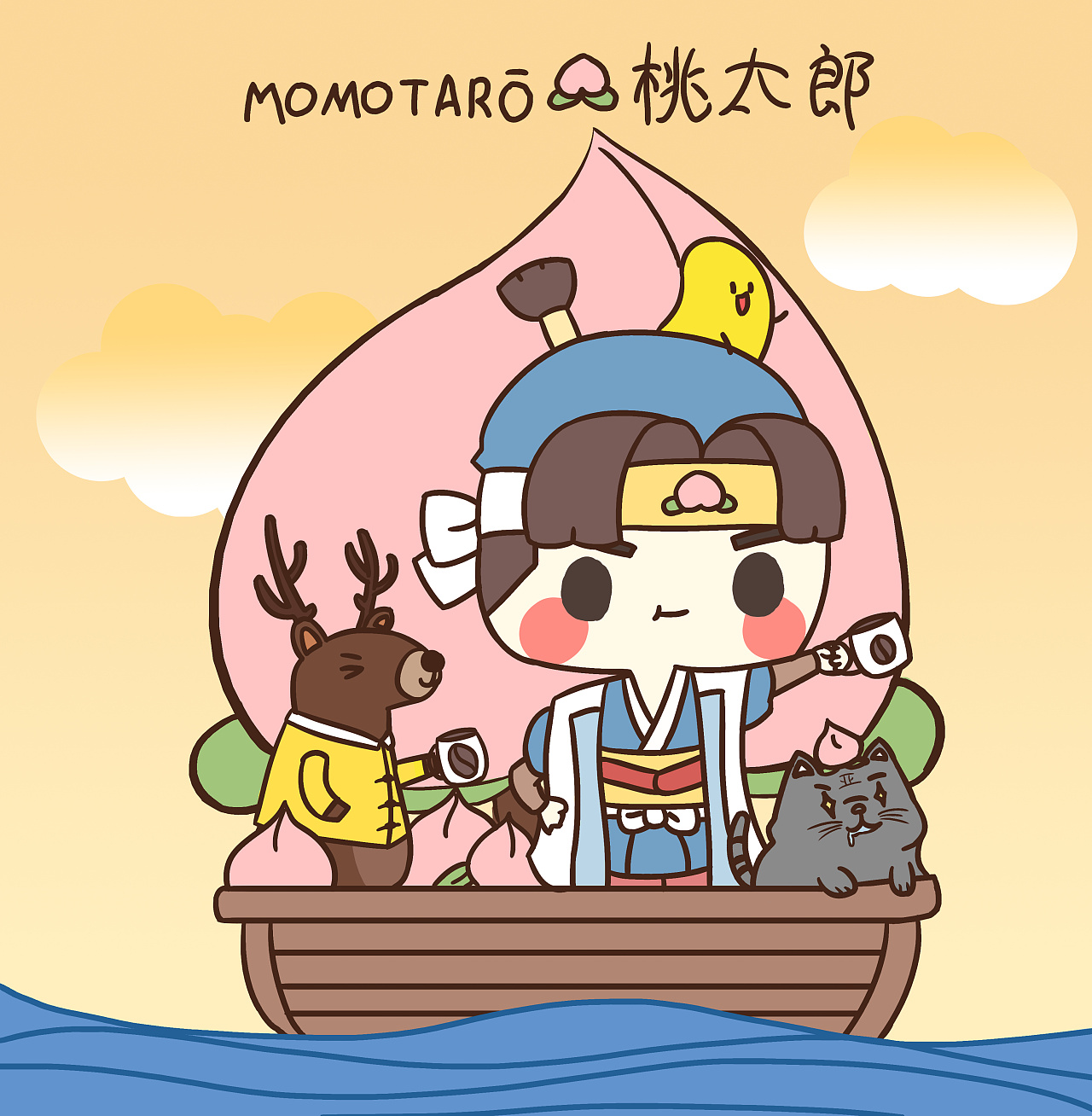 桃太郎 意式拼配包装 插画及详情周边