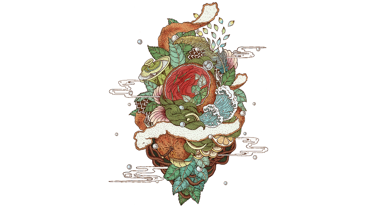 润物志————手绘小青柑普洱茶