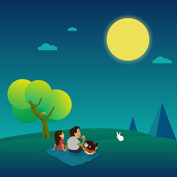 月儿圆，人团圆（图ZNDkxNDQzNzI=） - 商业插画 - 站酷设计师shirlysun原创素材 - 站酷ZCOOL