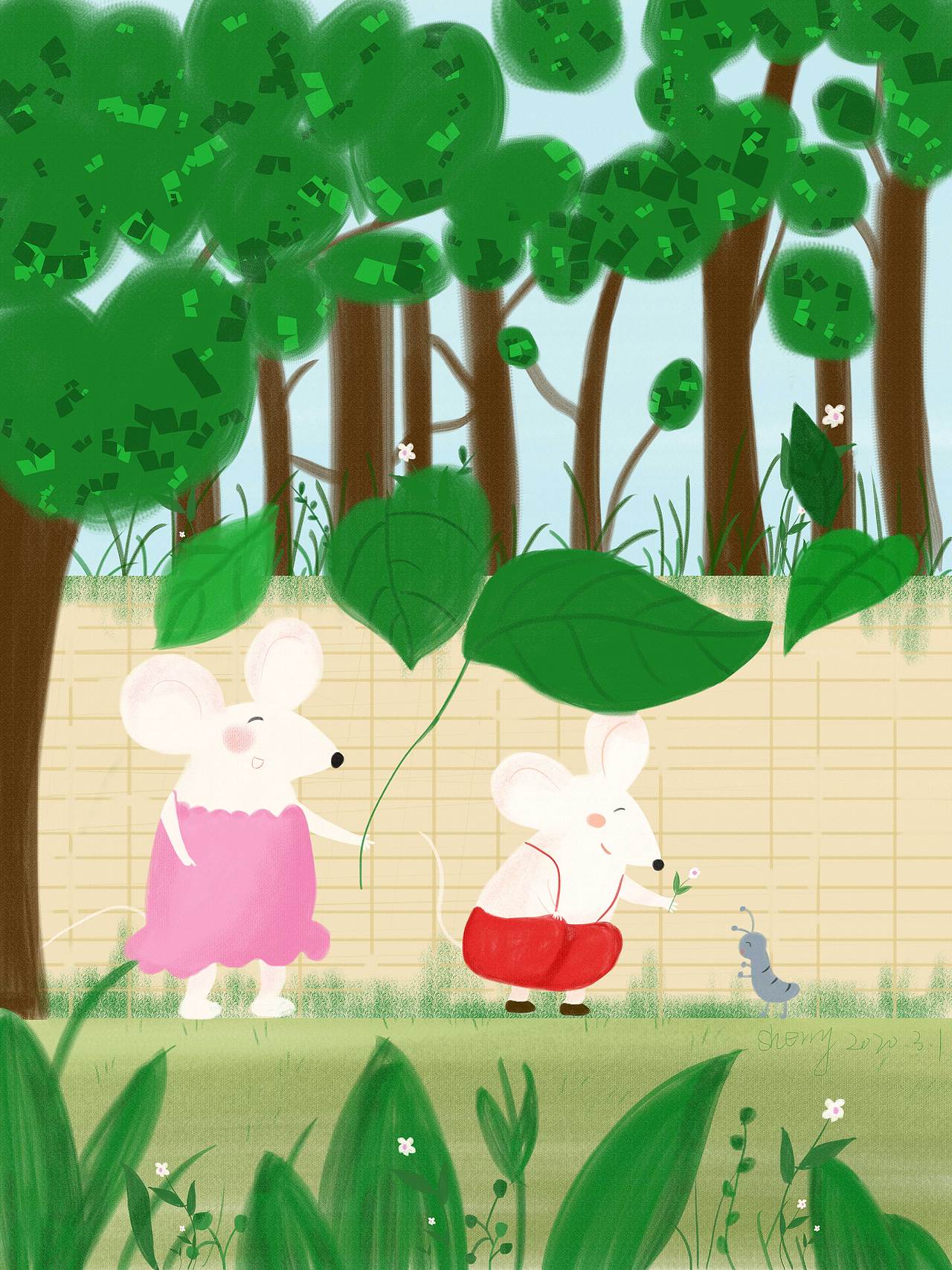 小老鼠插画（图ZMTk4MDcxMTQ0） - 儿童插画 - 站酷设计师sherrywoo原创素材 - 站酷ZCOOL