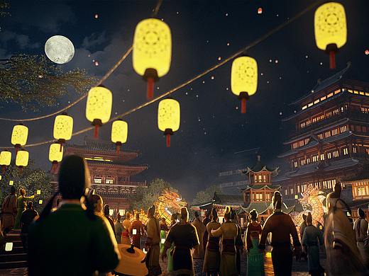 唐朝上元节CG场景