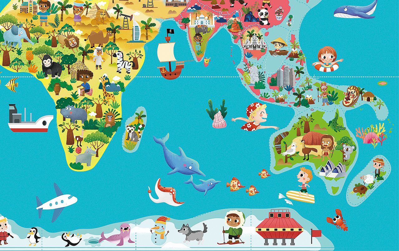 环游世界（图ZMjYzNzY4MjY4） - 儿童插画 - 站酷设计师AD_AD原创素材 - 站酷ZCOOL