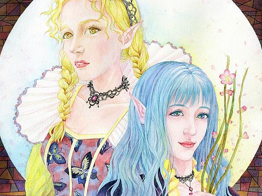 水彩习作，女生