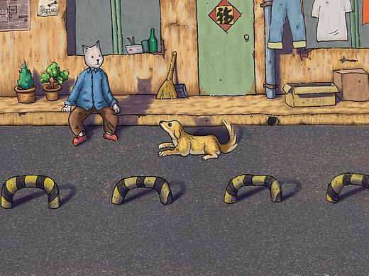 忆老鸦陈（个人主页-ZNTEwMjY2MjA=） - 儿童插画 - 站酷设计师流浪猫积木原创素材 - 站酷ZCOOL