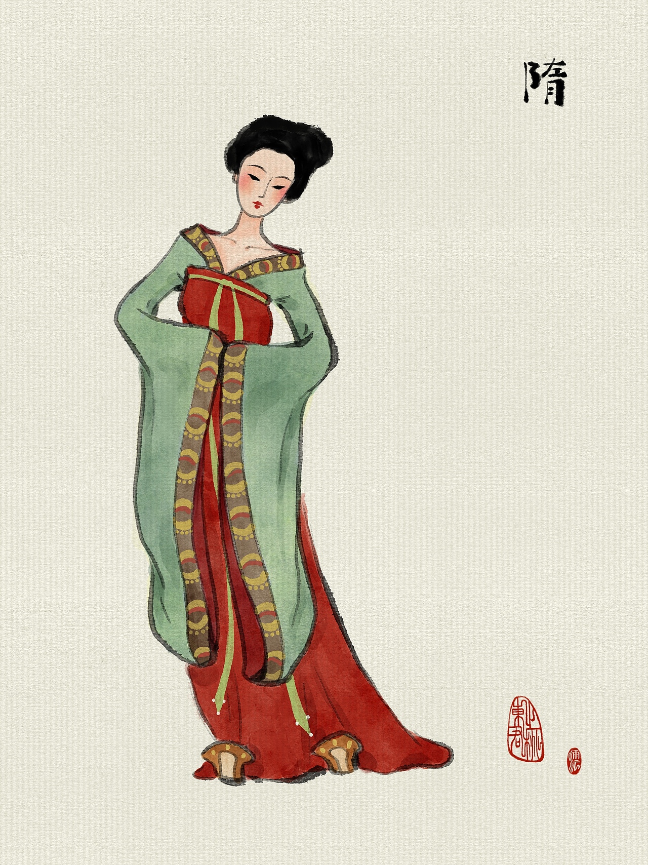 古风 国画人物 装束复原 -汉民族历朝代服饰（图ZMjU2NzM1MTI4） - 商业插画 - 站酷设计师东君之桃原创素材 - 站酷ZCOOL
