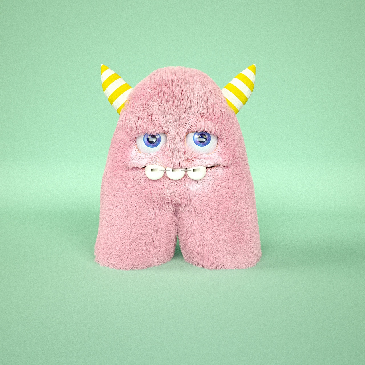 c4d参考练习毛绒小怪兽